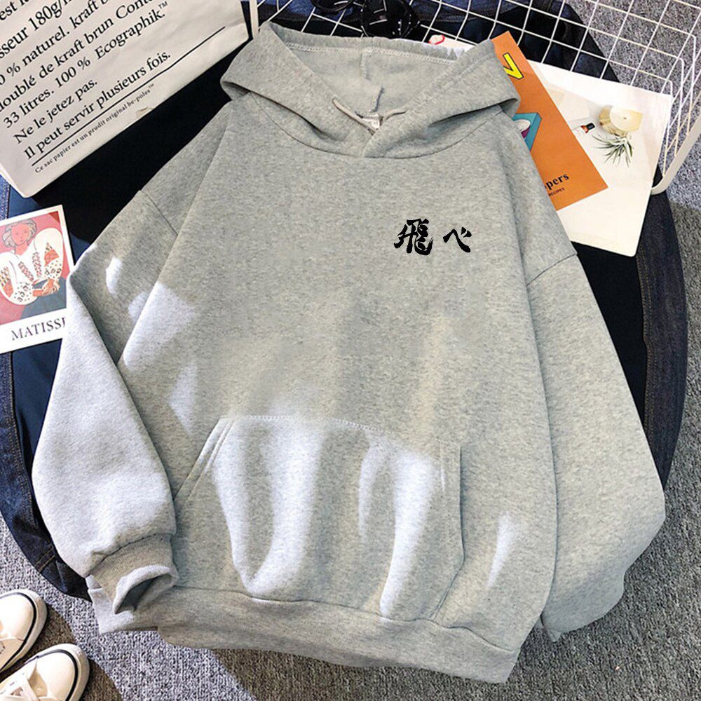 Haikyuu Fly Japan Anime Print Man Hoody Harajuku Korean Men'S Casual Hoodie Fleece Warm Autumn Winter Mens Hoodies  Hop