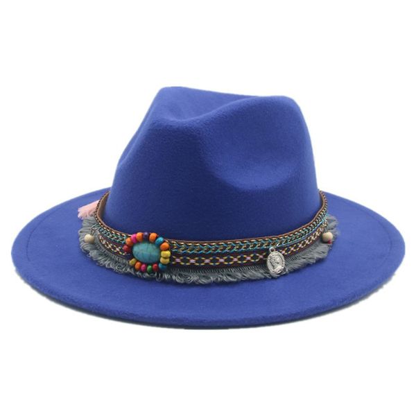 Winter Hats Solid Color Wide Brim Western Cowboy Vintage Luxury Women Men Hats Band Belt Green Men Women Hats SombrDe Mujer