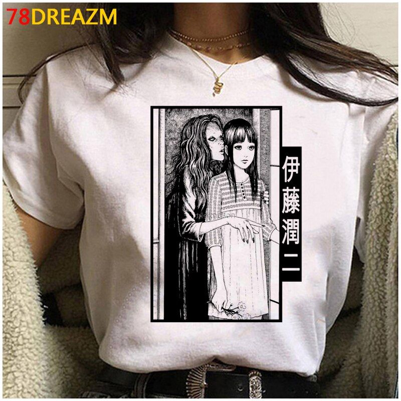 Junji Ito Tomie Shintaro Kago clothes male vintage print streetwear hop tshirt ulzzang