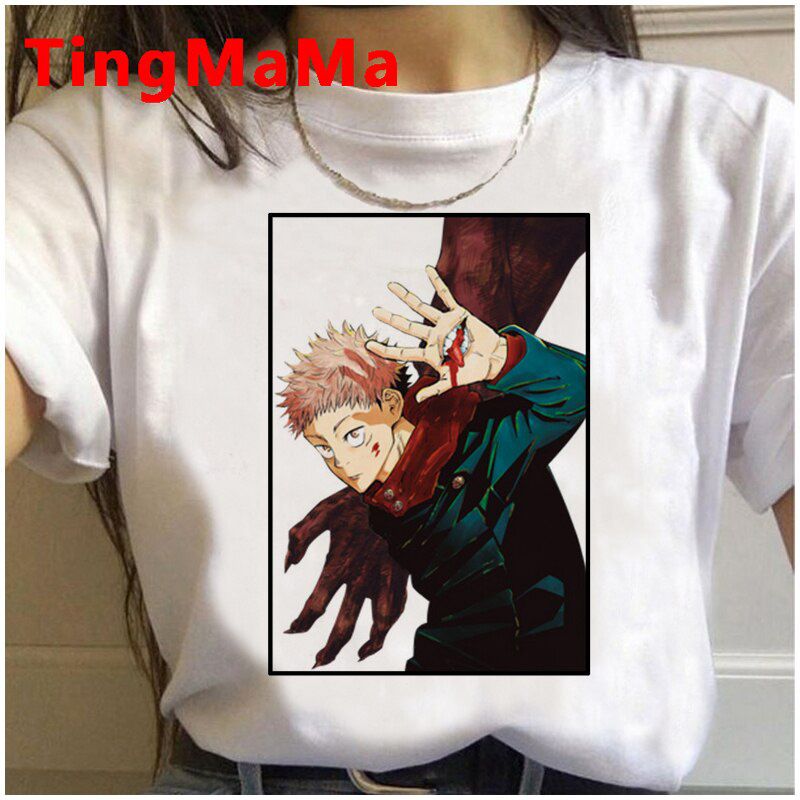 New Japanese Anime Jujutsu Kaisen T Shirt Men Kawaii Summer Tops Yuji Itadori Graphic Tees Cool Cartoon Unisex T-shirt Male