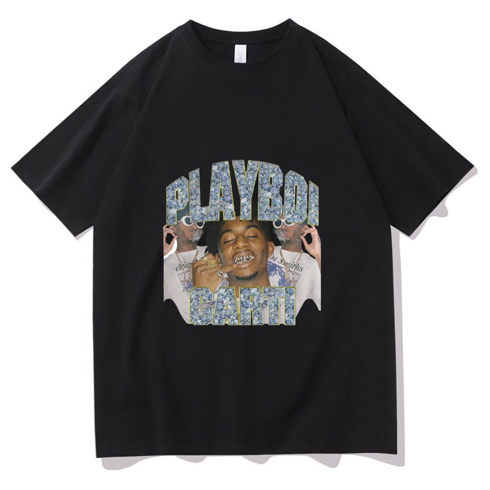 Awesome 2pac Rap Tshirt Harajuku Print Short Sleeve Tee Regular Mens Tops Quality Men Playboi Carti Oversized -Hop T Shirts