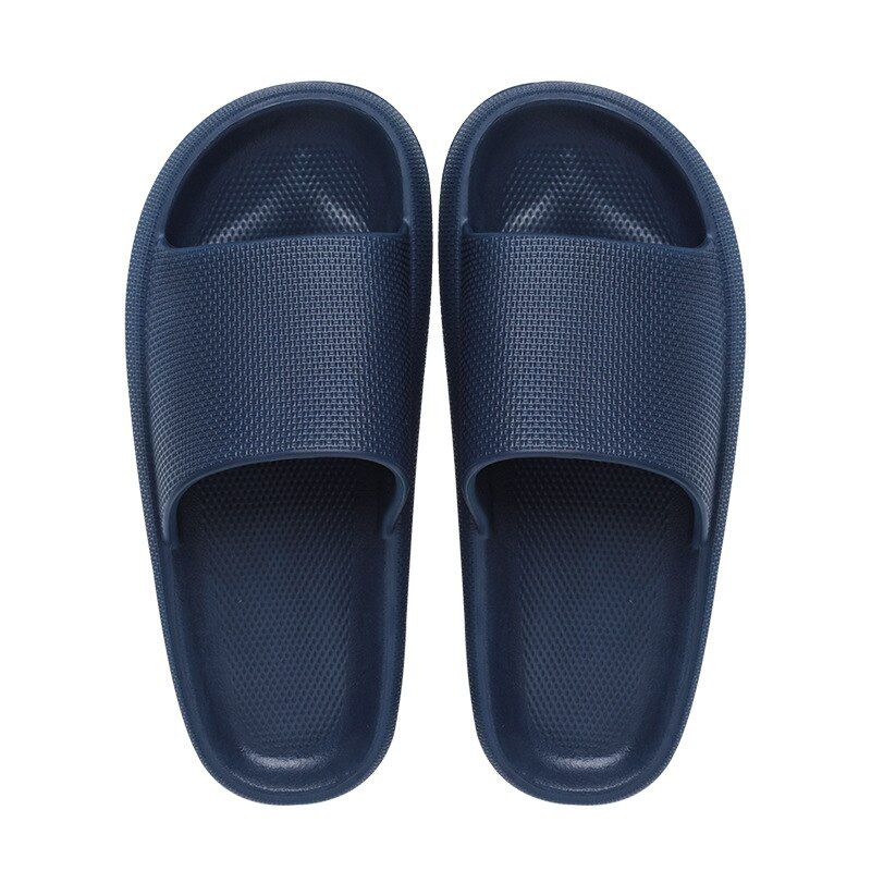 Spot Home Solid Color Thick-Soled Slippers Couple Non-Slip Bathroom Slides Street Trend Slippers Wholesale