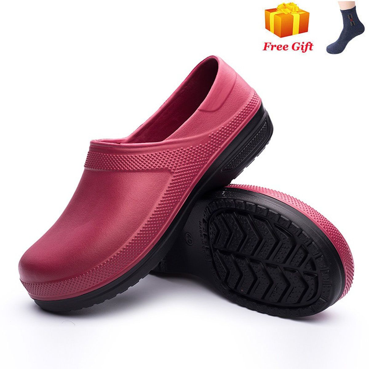 YWYGMZ Hotel Kitchen Clogs Non-slip Waterproof Oil-proof Work Shoes Breathable Resistant Kitchen Cook Chef Shoes Plus Size