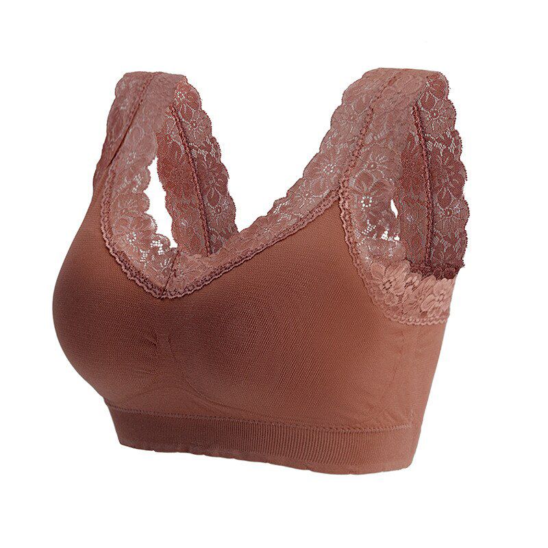 Queenral Seamless Bra For Women Underwear Lace Brassiere Push Up Bralette Wireless BH M L XL XXL Lingerie Top Vest Bra