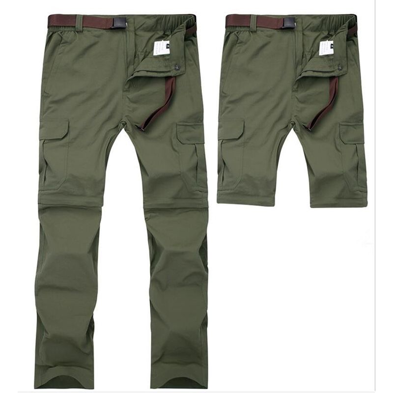 Big Size 7XL Quick Dry Pants Men Summer Detachable Breathable Cargo Trousers Male Hiking Trekking Fishing Removable Pants Jogger