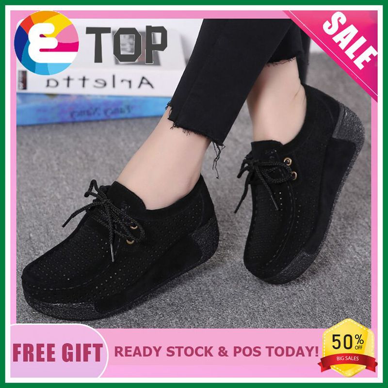 Women Shoes Platform Flats Sneakers Women Leather Casual Shoes Lace Up Thick Bottom Loafers Platform Shoes For Women