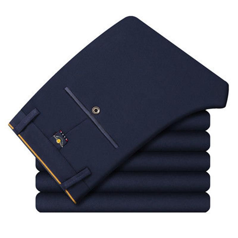 Summer men's casual pants stretch Slim business thin trousers