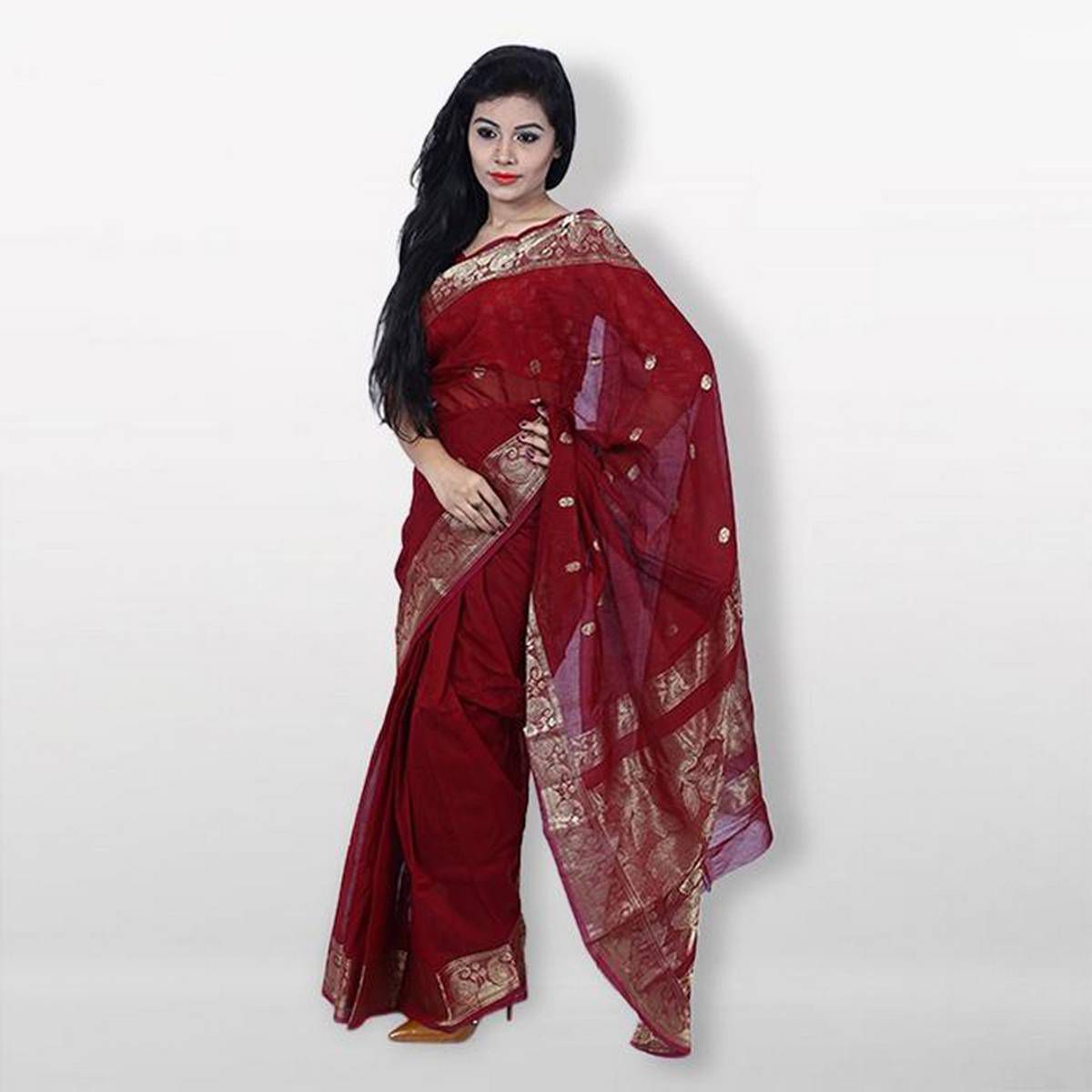 Half Silk Jamdani Sharee Without Blouse Piece For Women’s By Growly