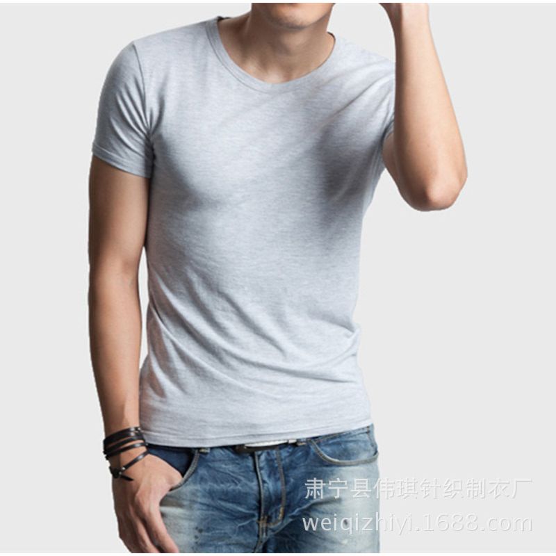 MRMT 2022 Brand New Men's T Shirt Pure Color Lycra Cotton Short Sleeved T-Shirt Male Round Neck  Tops  Cotton Bottoming Shirt