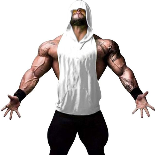 Hoodie Bodybuilding Stringer TaTop Man Cotton Gym Sleeveless Shirts Men Fitness Vest Singlet Srtswear Workout Tanktop