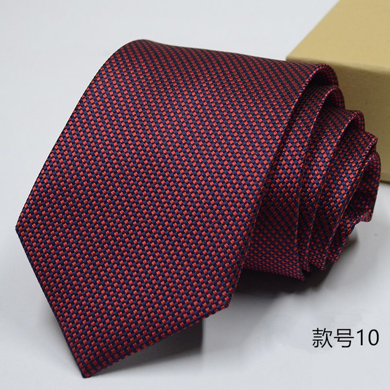 Loldeal Tie New Men's Business Professional Polyester Yarn Arrow Jacquard 8Cm Striped Tie