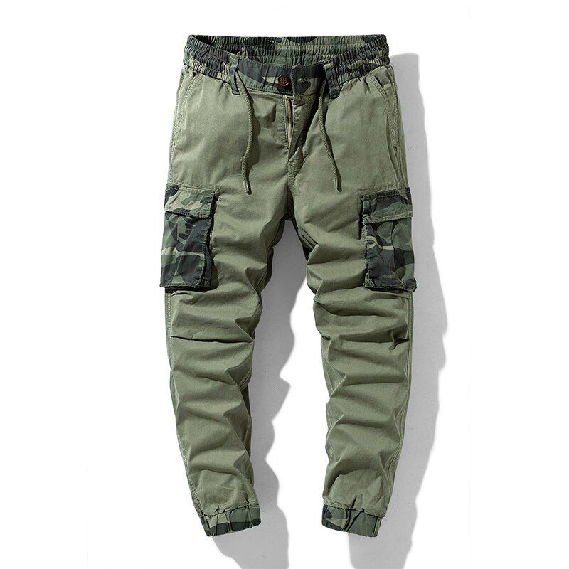 New  Green  Print Men Cargo Pants Casual Loose Outdoor   Pants Multi cket Big Size Men Pants 29-38