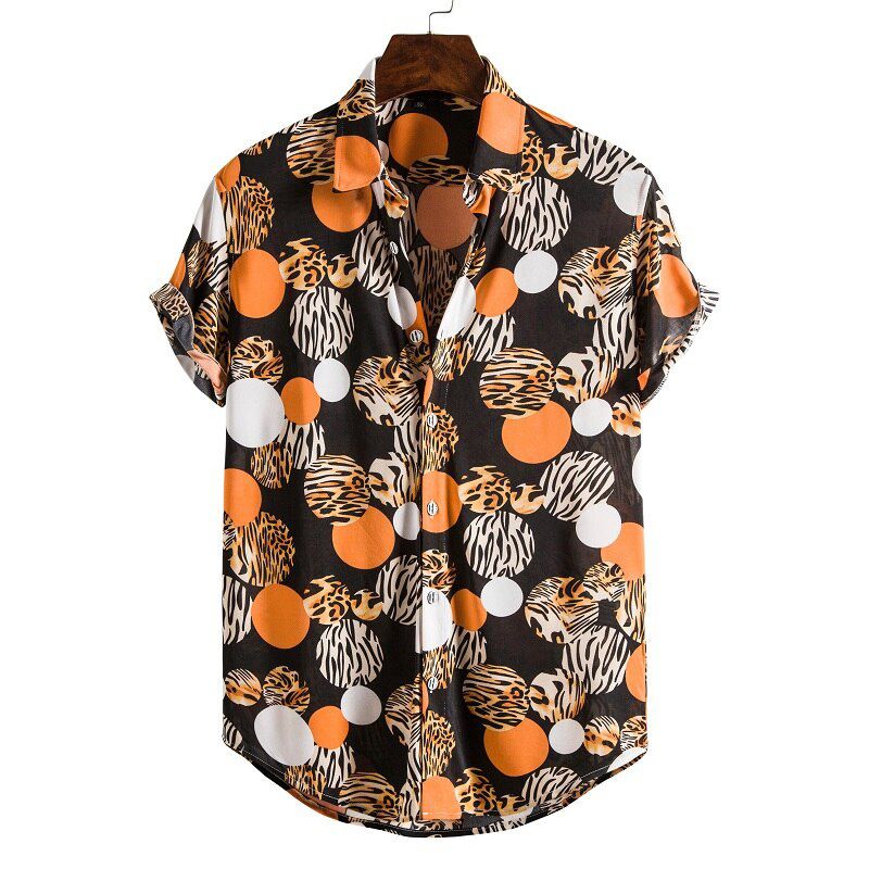 Men's shirts  New Hawaiian Shirts Men 2021 Single Button Shirts Wild Shirts Printed Short Sleeve Male Blouses