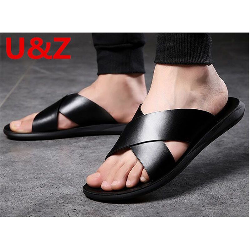 Summer sandals Men superior calf Leather,Cool yet Functional classic sports slippers men beach shoes male casual shoes Sandals