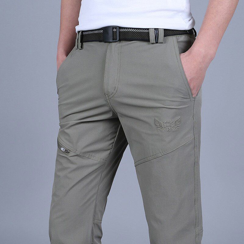 Men's Lightweight Breathable Waterproof Trousers Casual Summer Thin  Cargo Pants Male Tactical Work Out Quick Dry Pants