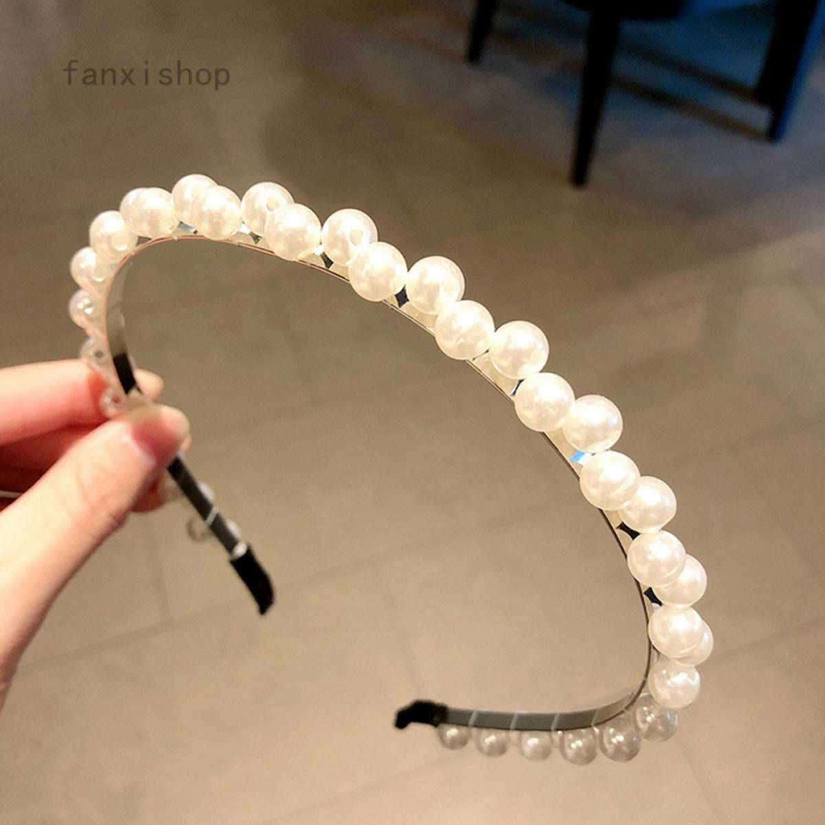 【BestGO】Fashionable Simple Pearl Hairband Fish Line Beaded Headband Lady Fashion Hair Accessories