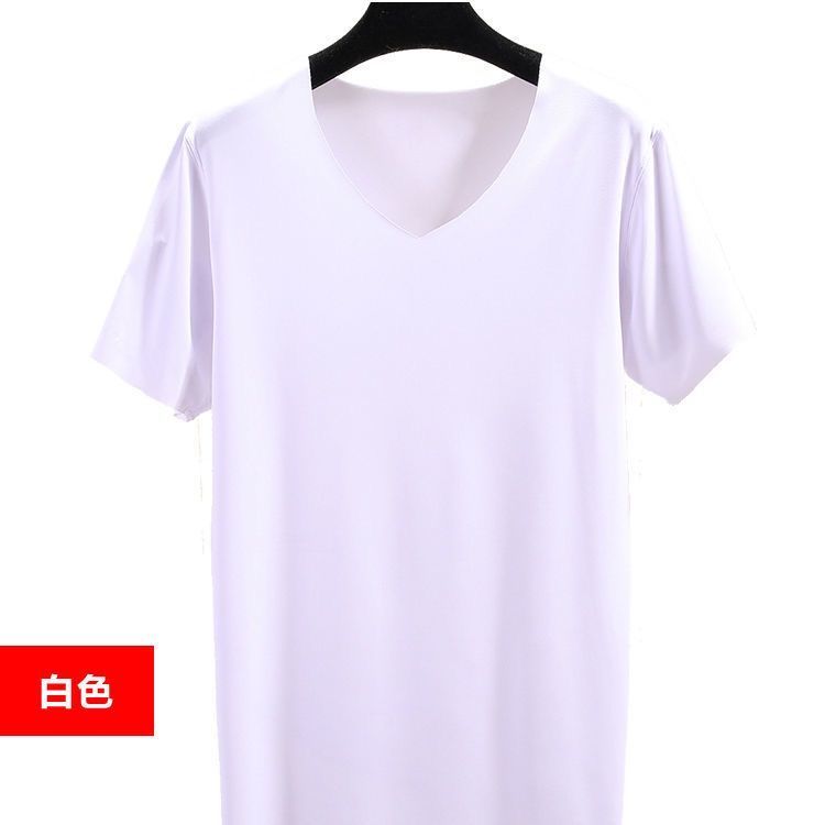 Summer Inner Wear External Wear Men's Seamless T-shirt Ice Silk Drop Tature Breathable Thin Short Sleeve Top Smooth Shirt