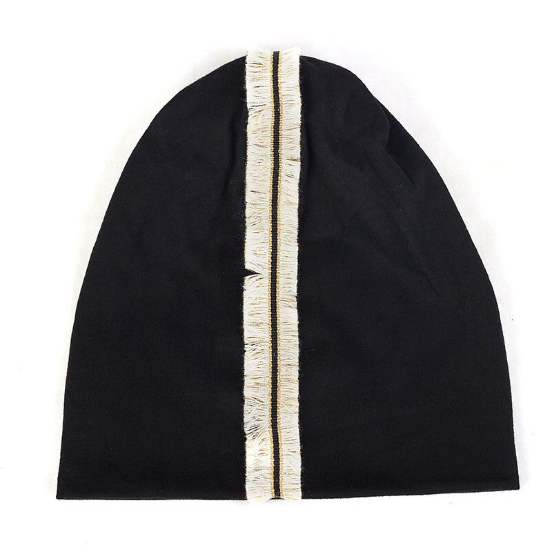 Soft Women Colorful Tassel Cotton Beanies Hat Solid Color Baggy Slouch Hats and Cap Lady Birthdays Gifts