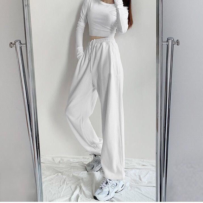 Gray Sweatpants Women Casual Track Pants Jogger High Waisted Trousers Women Letter Streetwear Sports Jogging Sweat Pants