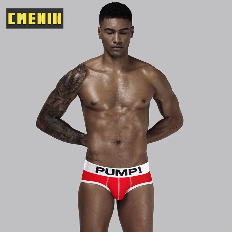 CMENIN 1pcs PUMP 1Pcs  Men Underwear Briefs Cotton Breathable 4 Colors Underpants Jockstrap PU013