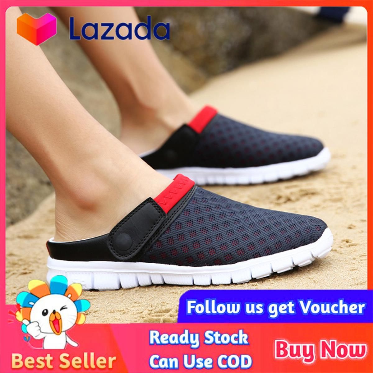 Waterproof Skid-proof Lazy Shoes Summer New Korean Fashion Mens Shoes Light Footwear Breathable Beach Young Sandals