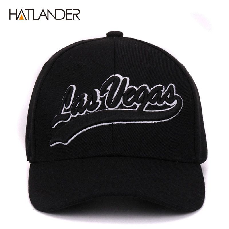 Hatlander black baseball caps Las Vegas adjustable cap gorras chapeau bone hats homme letter casual caps unisex