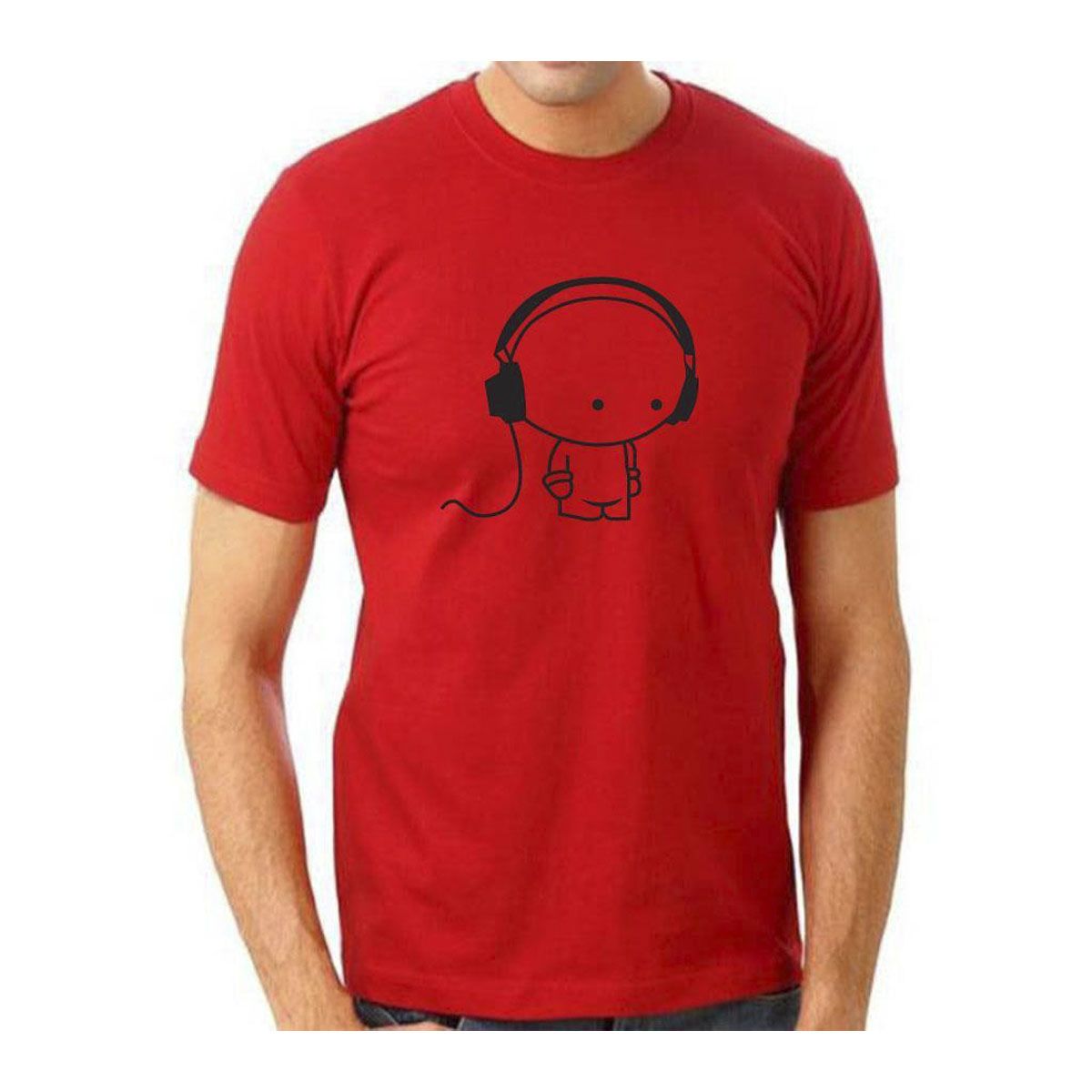 Red Cotton Short Sleeve Tshirt For Men