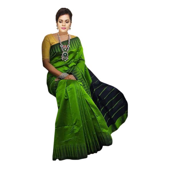high quality dhupion silk  temple pair saree with fashionable look