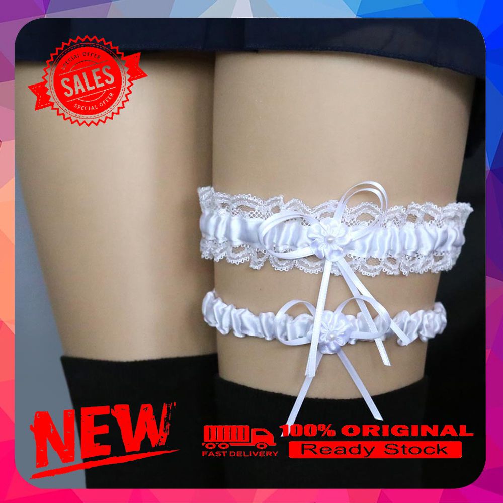 2Pcs/Set Women Bowknot Lace Garter  Bridal Leg Garter Wedding Cosplay Decor