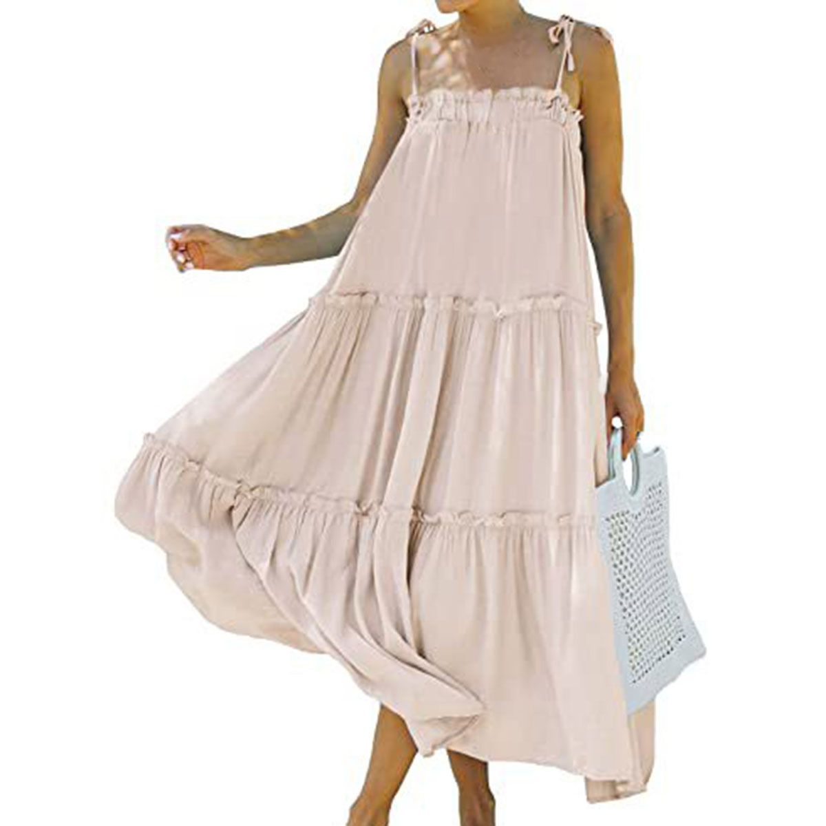 Women Dress Sleeveless Loose-fitting Spaghetti Strap Dress