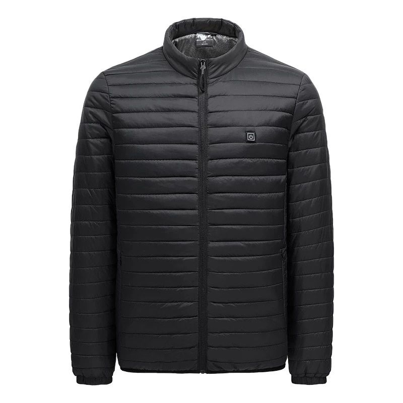 Men Light weight cotton Winter Warm USB Heating Jackets   Smart Thermostat Pure Color Heated Clothing Waterproof Warm Jacket