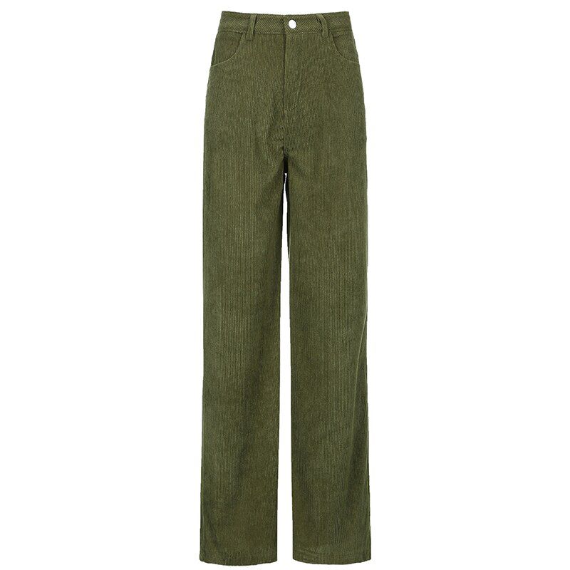 Sweetown Corduroy Joggers Women Cargo Pants 90s Streetwear Caramel Brown Low Waist E Girl Aesthetic Straight Trousers Female