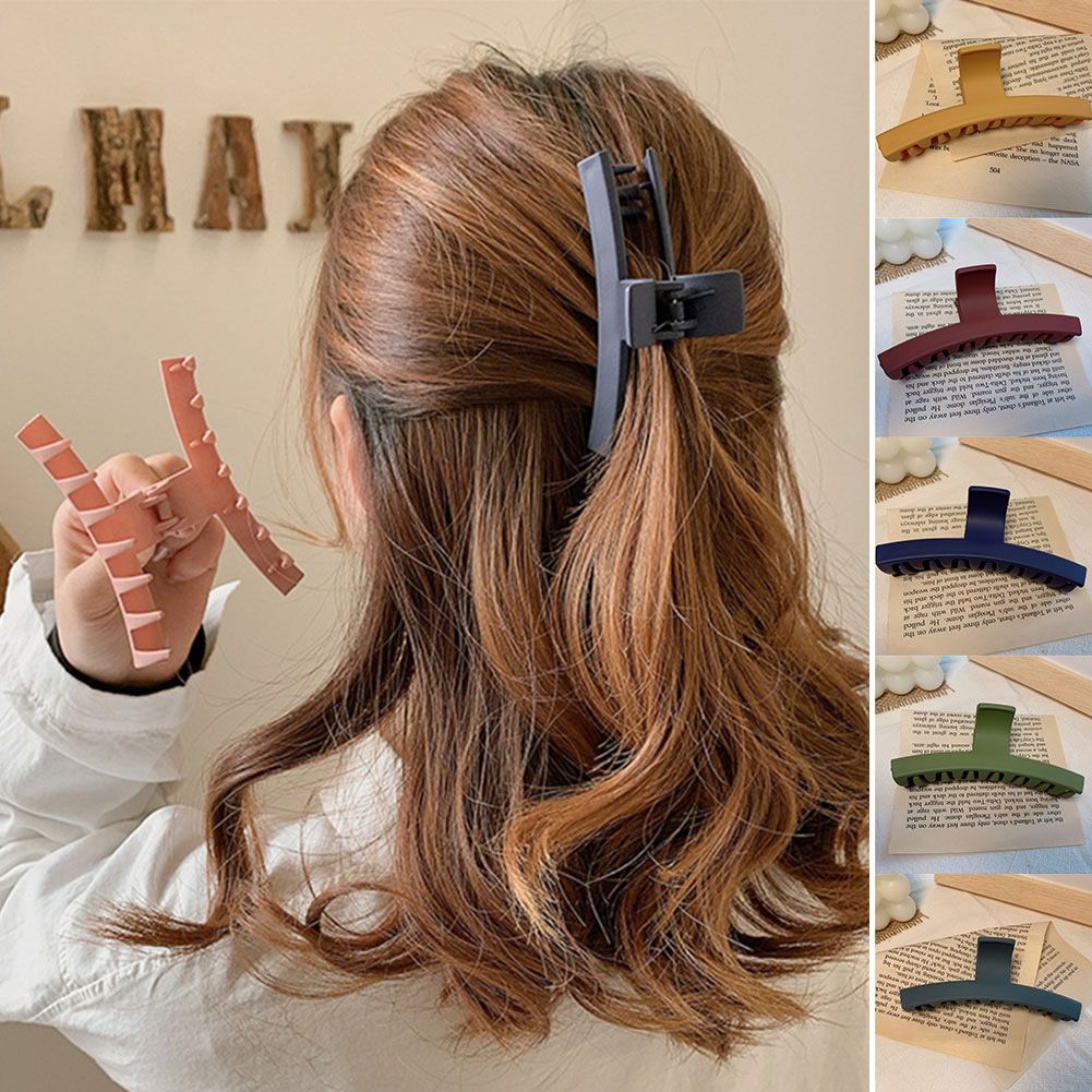Women Elegant Frosted Acrylic Hair Clips Girls Barrette Hair Claw Hair Accessories