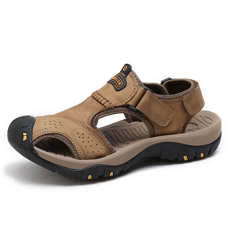 2021 Summer New Men's Sandals Cow Suede Leather Outdoor Men's Leather Men's Beach Shoes Roman Shoes Large Size Casual Shoes