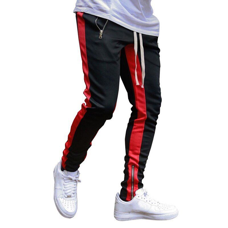 Fashion Streetwear Sweatpants Joggers Causal Sportswear Zippper Pants Casual Men's  Hop Sweatpants Trousers2