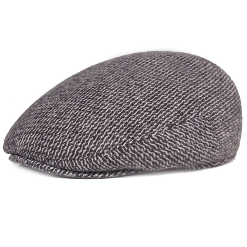 Berets Men Autumn Winter Hat Warm Male Earflap Cap Vintage Ivy Newsboy Flat Cap Elder Man Dad Hat with Ear Flap Beret Cap