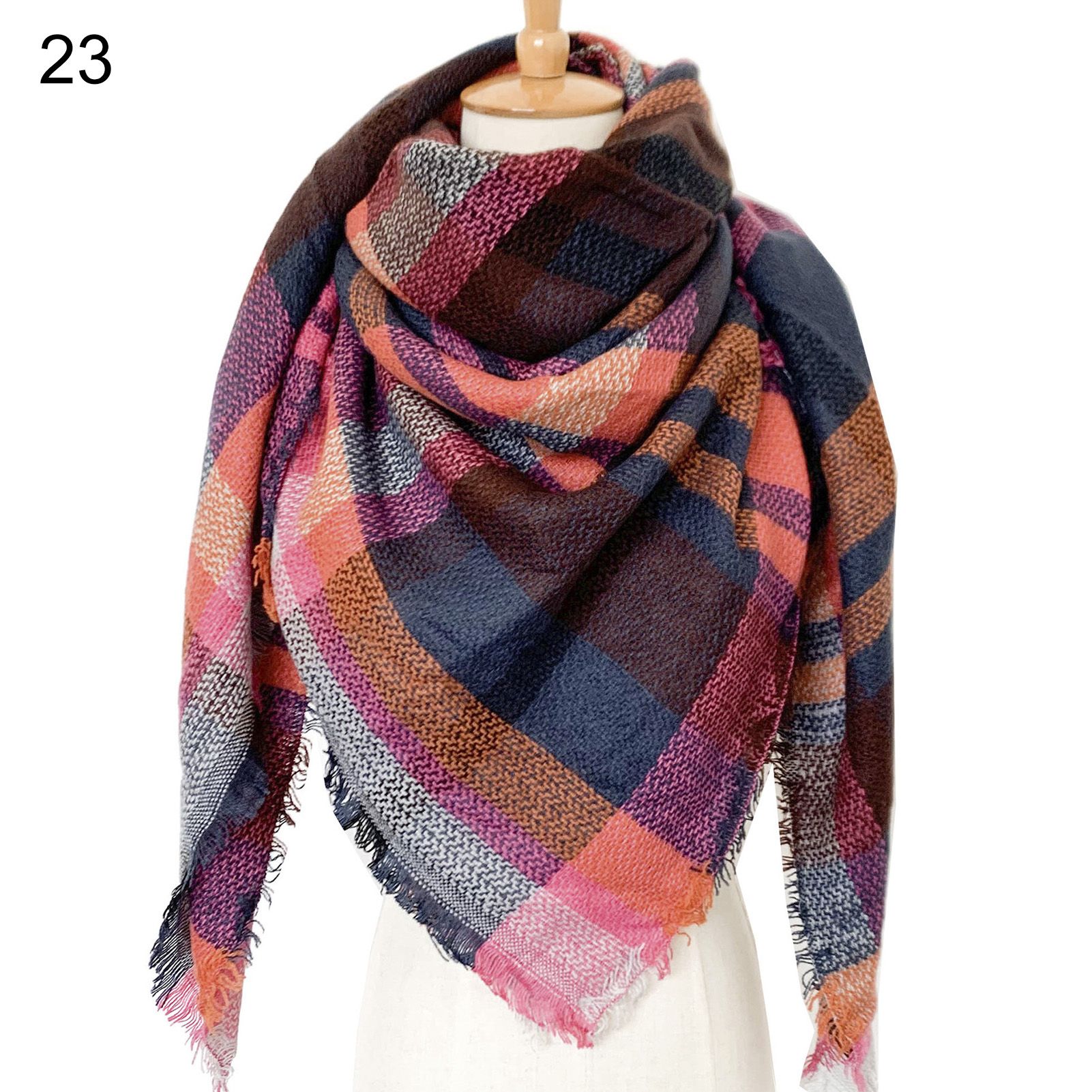 Women Scarf Skin-friendly Extra Long Patchwork Winter Scarf