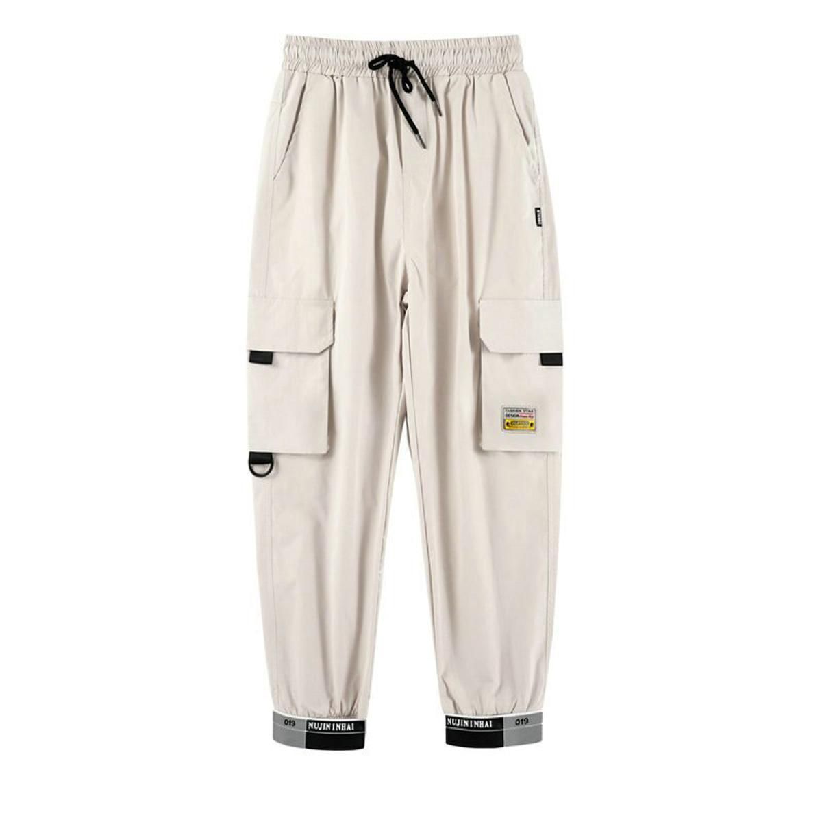 Mens Cargo Pants Multi Pocket Harem Pants Male Streetwear Fashion Mens Casual Jogging Pants New Elastic Waist Trousers