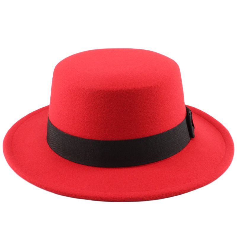 New Fashion Ladies Wool  Fedora Autumn Winter Women's Top Hat Men Felt Hat Wide Brimmed Bowler Fedoras Vintage Classic