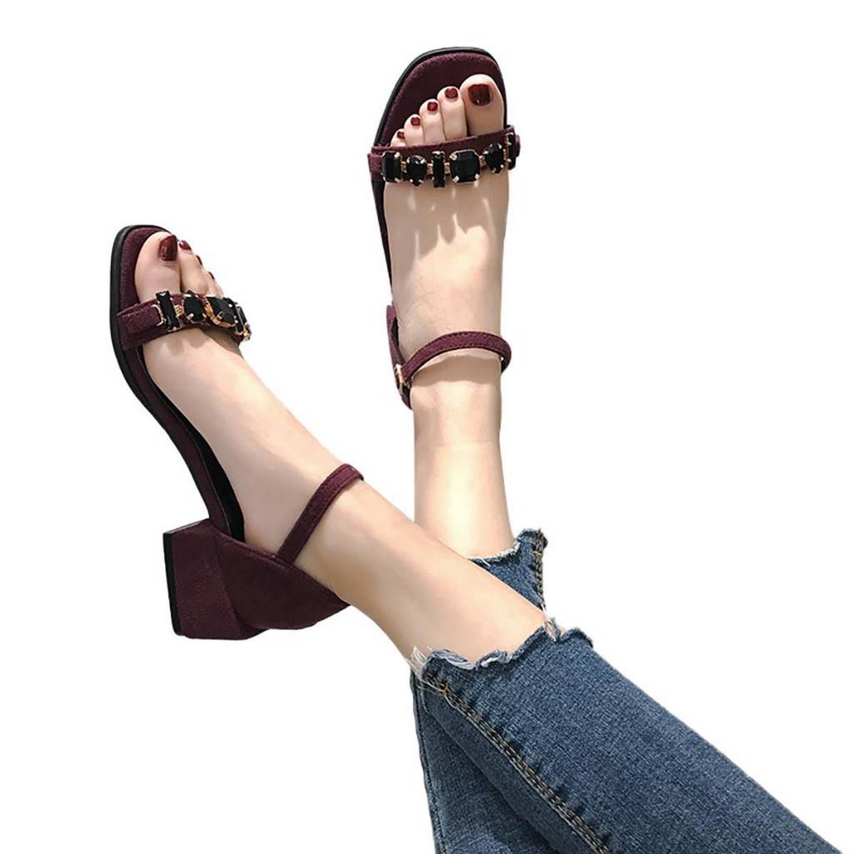 OIMG Summernewslopewithopentoethickwithsandalscasualshoeswomen'Sshoes