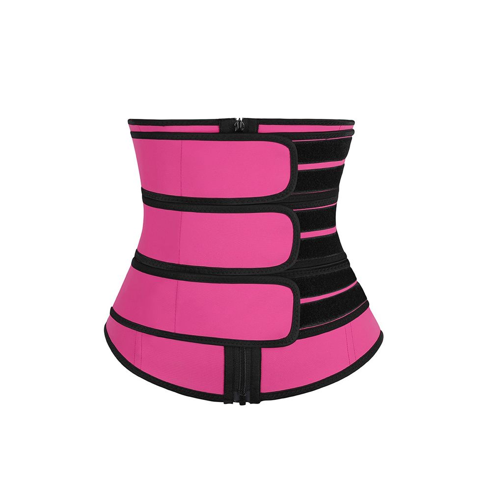Corset Three Belts Waist Trainer 100% Latex Waist Slimming Belt Zipper 7 Steel Bones Modeling S Body Shaper Fajas