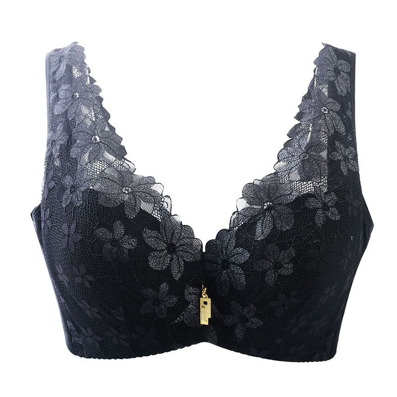 2019   Lace Bra Plus Size Women Underwire bh Push Up Bras For Women lingerie Black Blue Red Bralette floral lace crop top