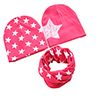 3Pcs Star Print Beanie Caps Scarf Set Autumn Winter Crochet Baby Infant Hat