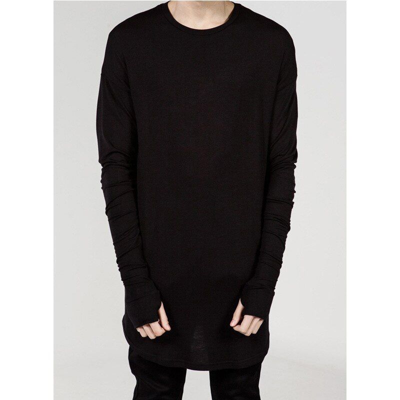 Hop Streetwear Thumb Hole Man Tshirt Wholesale Fashion T Shirt Men Autumn Long Sleeve Oversize Design Hold Hand T-Shirts