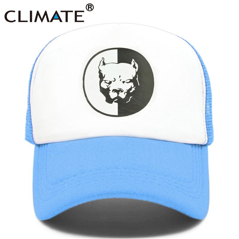 CLIMATE Cool Pitbull Trucker Caps Bully Super Dog Summer Cool Dog Mesh Caps Black Baseball Caps Hat for Men Women