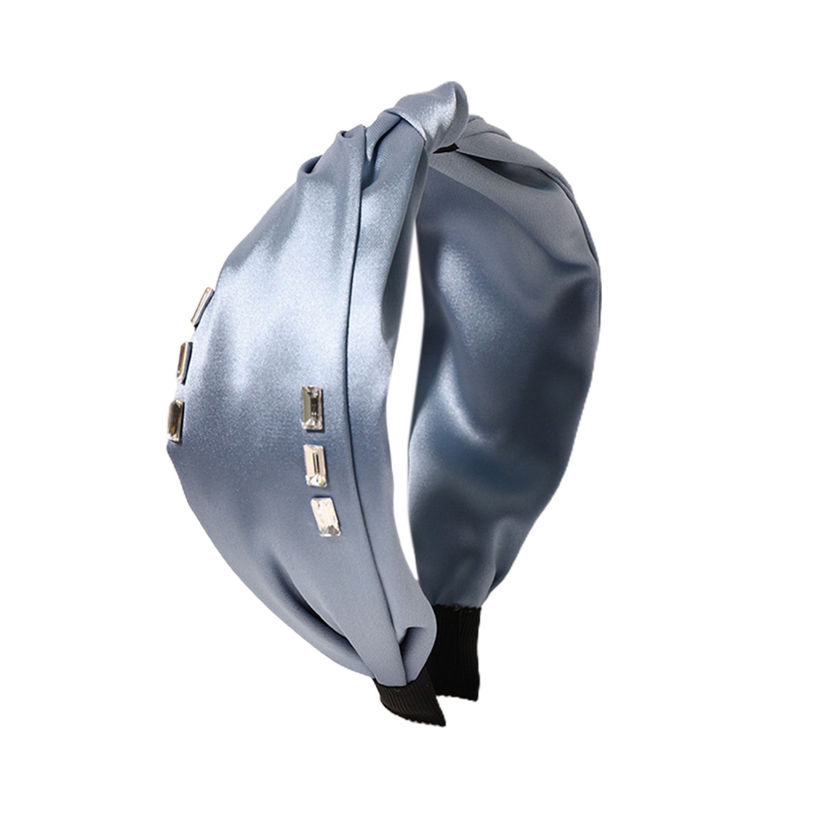 Women Hairband Solid Color Pure Color Fabric Wrap adband