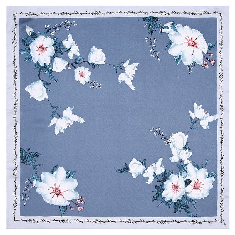 53cm Classic Lattice Horse Silk Scarf 2021 Fashion Women Square Scarves Bandanna Headband Neck Tie Band Professional Neckerchief