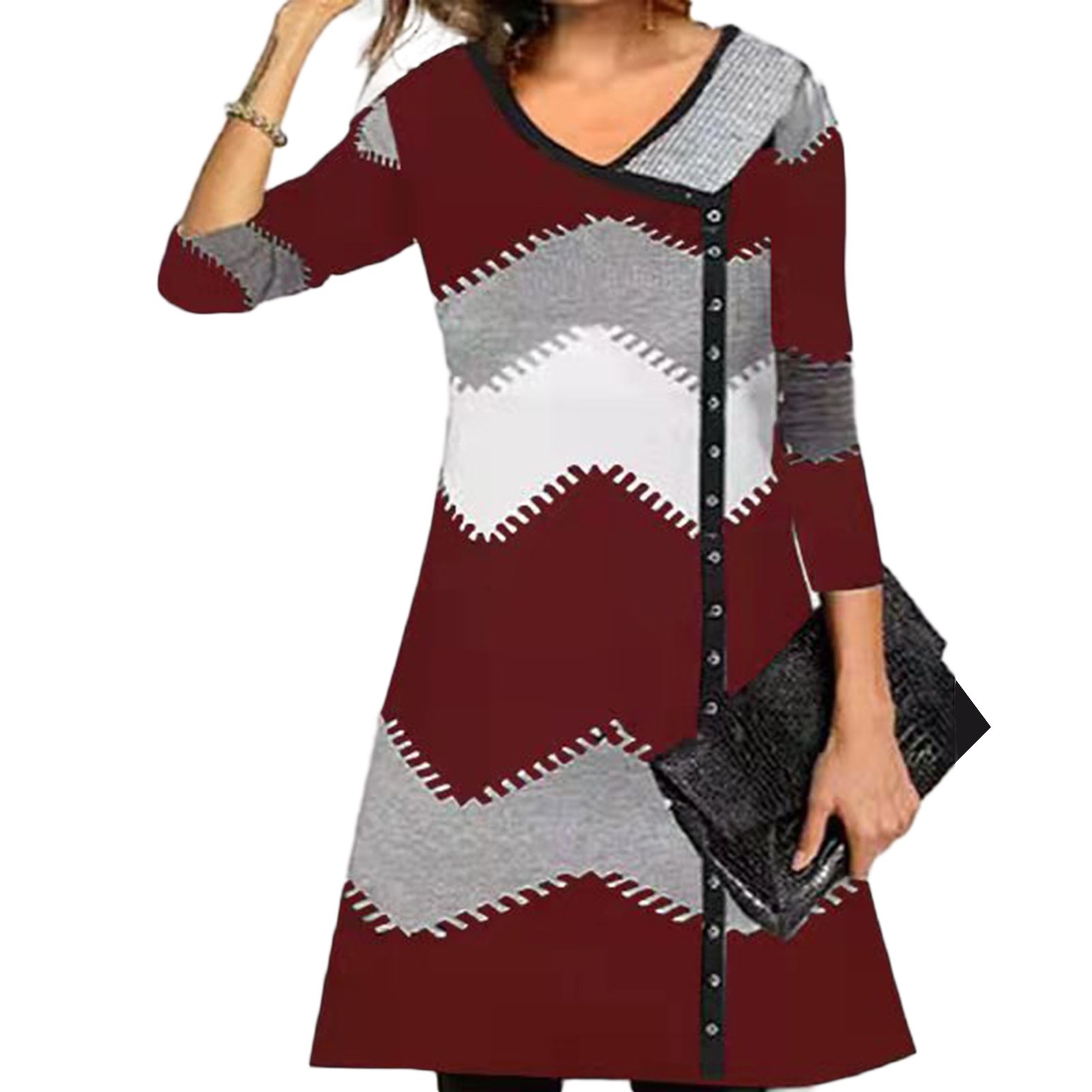 Lady Dress V Neck Wear Resistant Spring Dress
