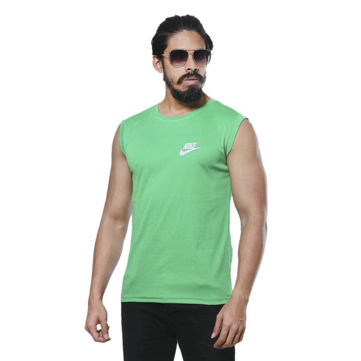 Polyester Casual T-shirt for Men - Green