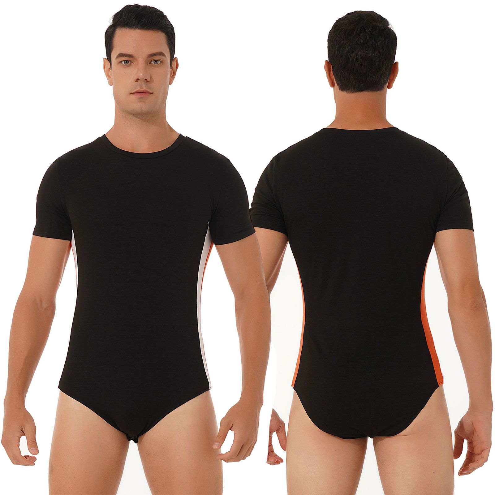 Men Male Body Suit Summer Breathable Bodysuit Nightwear Casual Press Buttons at Crotch Jumpsuits Sport Fitness Leotard Clubwear